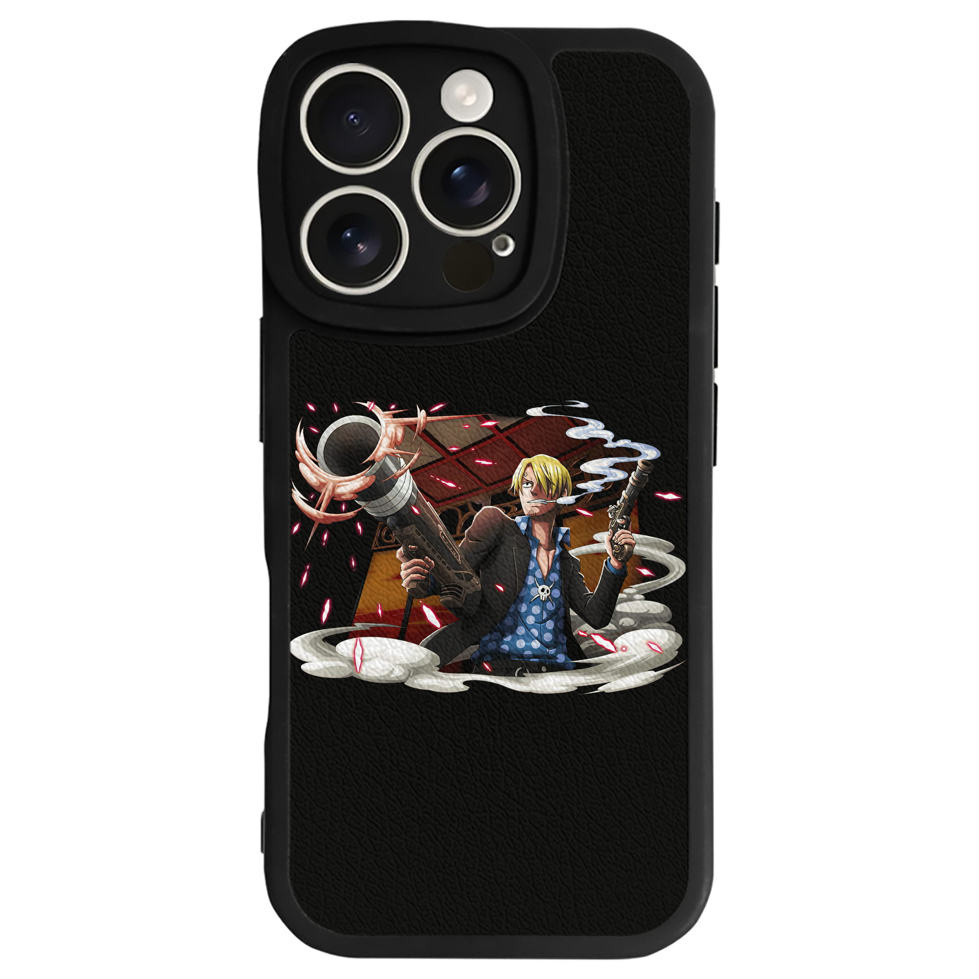 （画像用） ワンピース サンジ ONE PIECE Sanji 【iPhone 16シリーズ対応】シリコンスマホケース（レザー調） 材質：シリコン